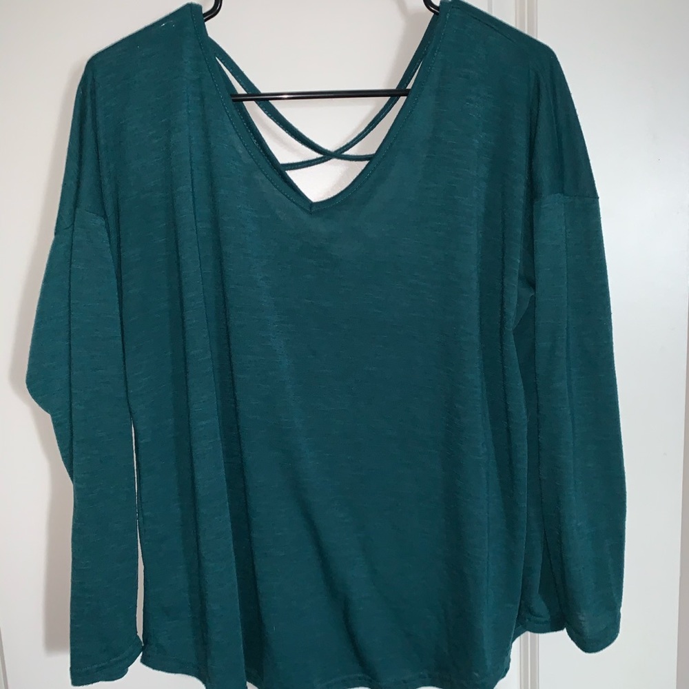 A&I Teal long sleeve V-Neck